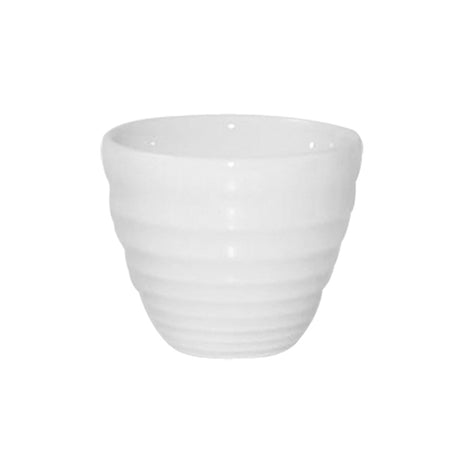 Ripple Sauce Pot - 110ml, White, Bit On The Side from Churchill. Ribbed, made out of Porcelain and sold in boxes of 12. Hospitality quality at wholesale price with The Flying Fork!