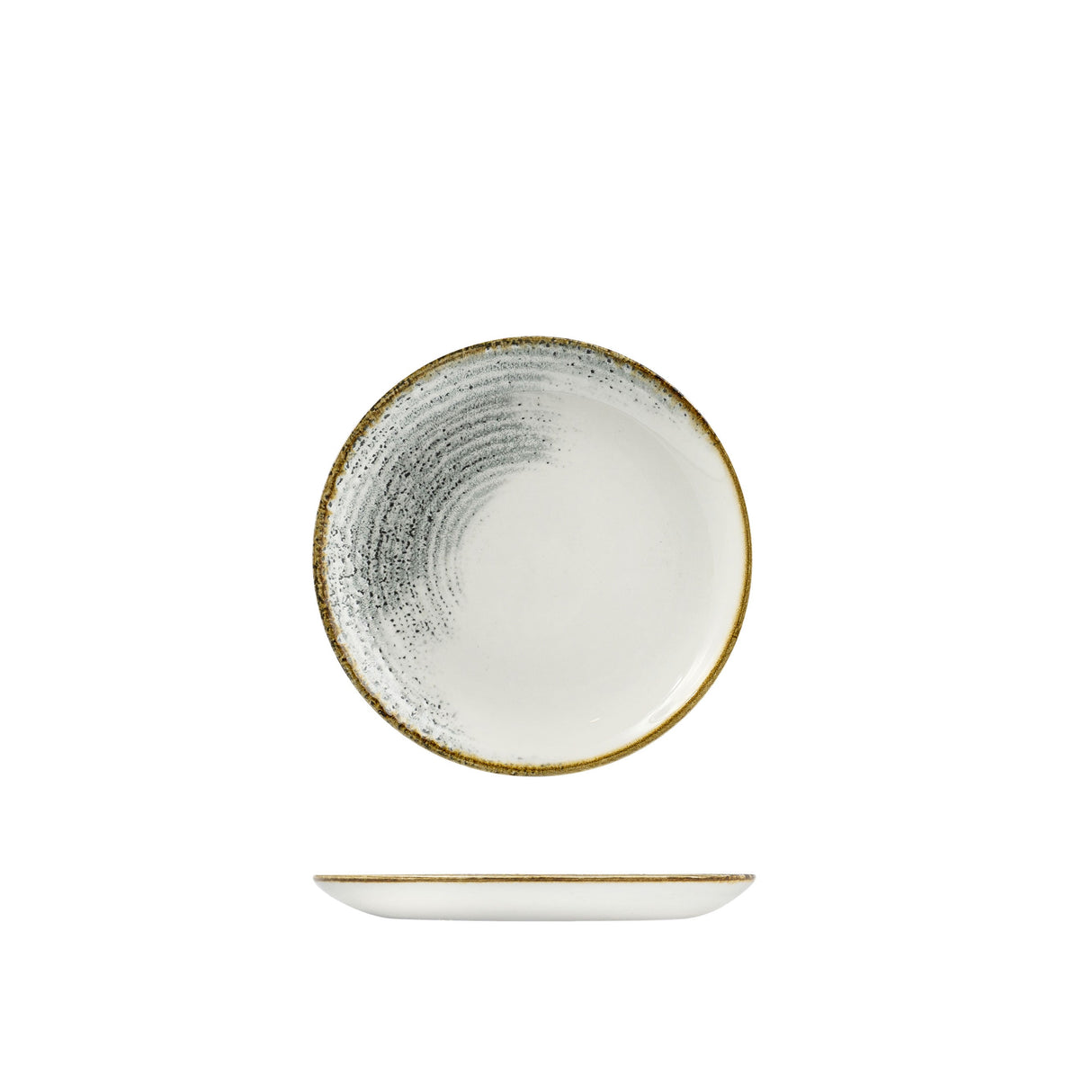 Coupe Plate - 217Mm, Accents Jasper Grey from Churchill. Patterned, made out of Plates and sold in boxes of 12. Hospitality quality at wholesale price with The Flying Fork!