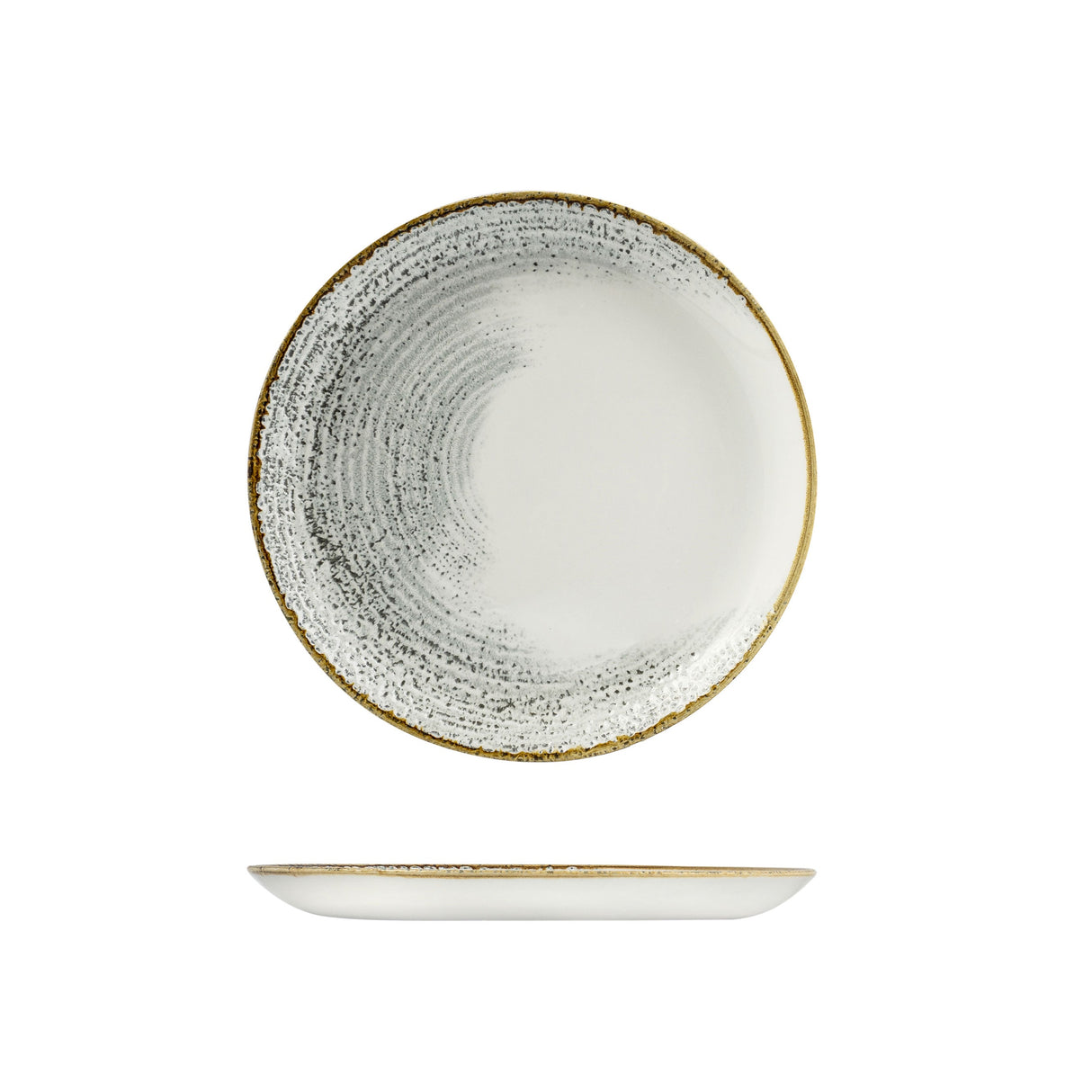 Coupe Plate - 288Mm, Accents Jasper Grey from Churchill. Patterned, made out of Plates and sold in boxes of 12. Hospitality quality at wholesale price with The Flying Fork!