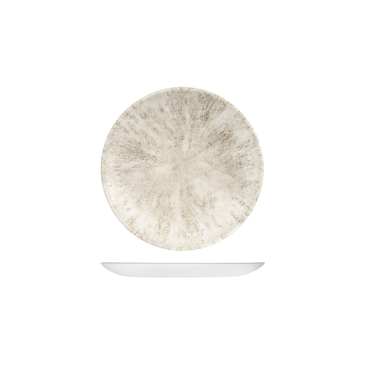 Studio Prints Stone Round Coupe Plate - Stone Round Coupe Plate - 165mm, Studio Print, Agate Grey