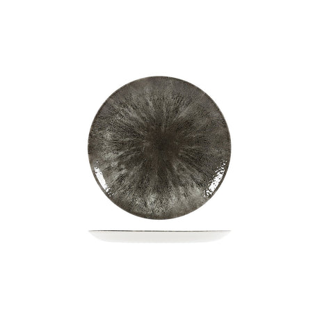 Studio Prints Stone Round Coupe Plate - Stone Round Coupe Plate - 165mm, Studio Print, Quartz Black
