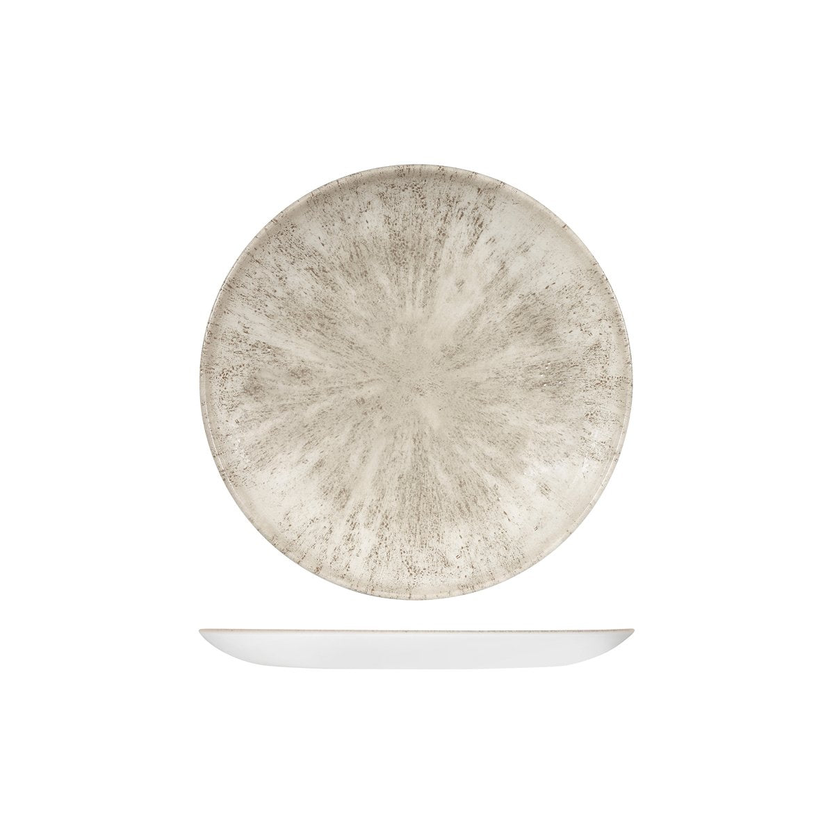 Studio Prints Stone Round Coupe Plate - Stone Round Coupe Plate - 217mm, Studio Print, Agate Grey