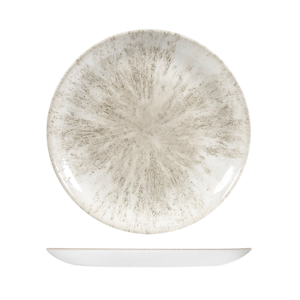 Studio Prints Stone Round Coupe Plate - Stone Round Coupe Plate - 288mm, Studio Print, Agate Grey