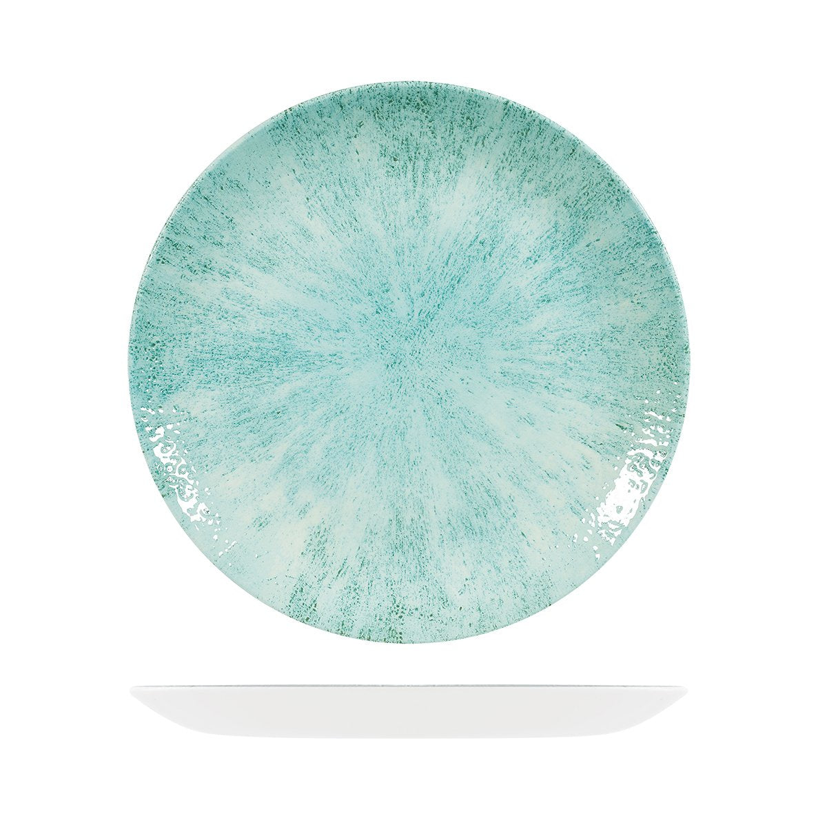 Studio Prints Stone Round Coupe Plate - Stone Round Coupe Plate - 288mm, Studio Print, Aquamarine