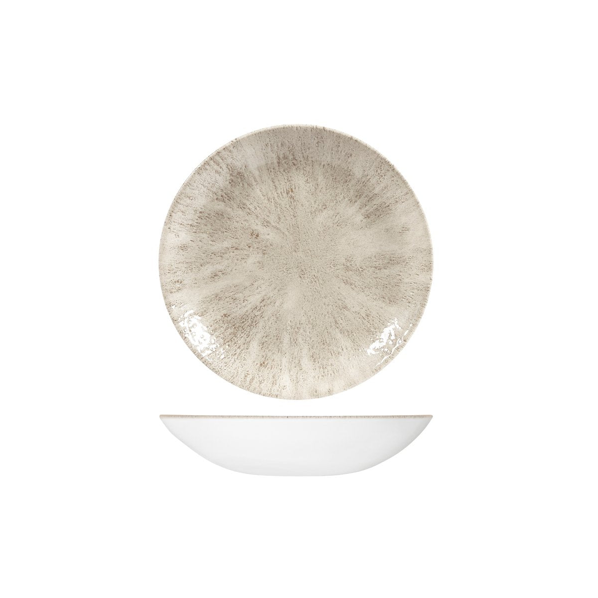Studio Prints Stone Agate Grey Complete Range, Stone Round Coupe Bowl - 182mm, 426ml, Studio Print, Agate Grey