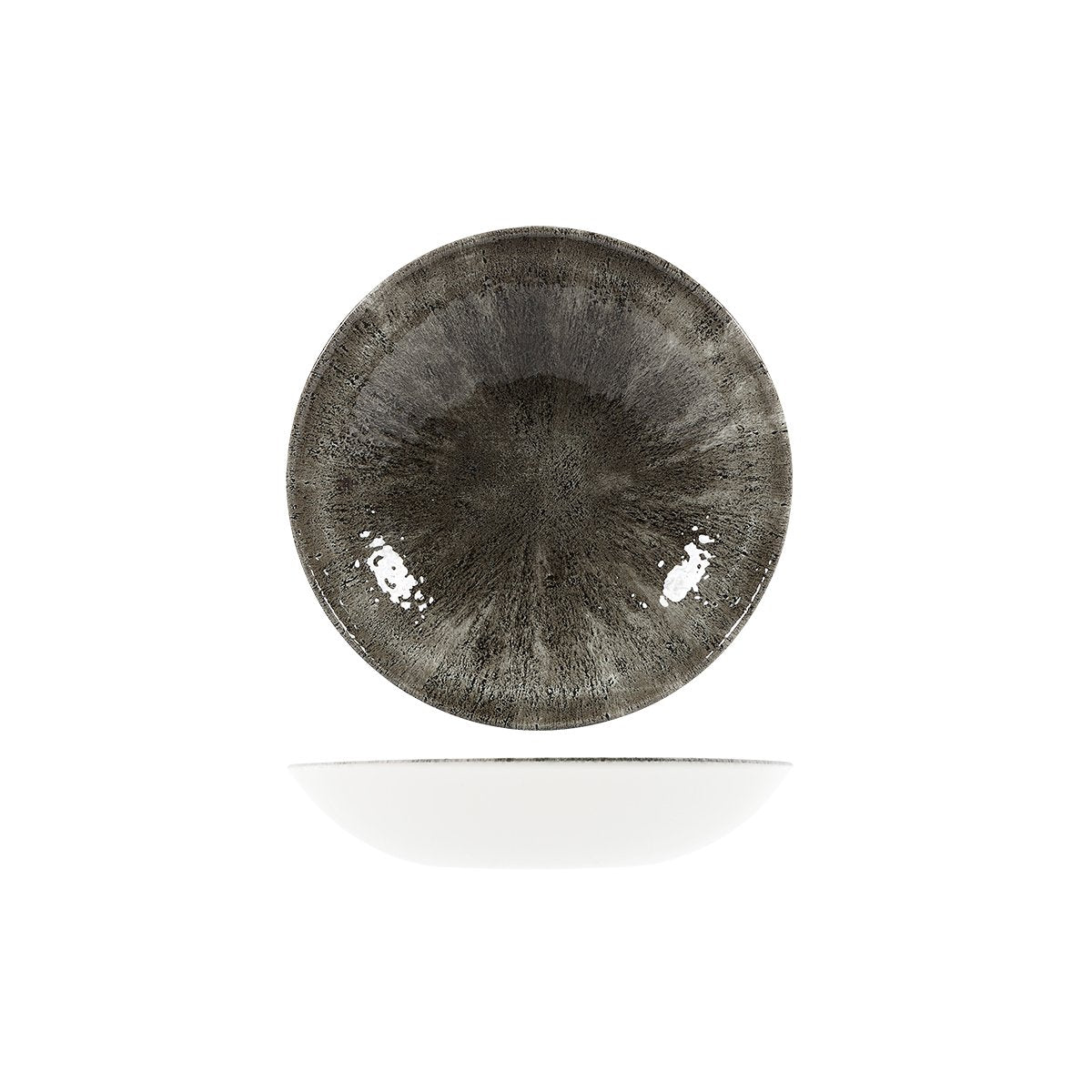 Studio Prints Stone Round Coupe Bowl - Stone Round Coupe Bowl - 182mm, 426ml, Studio Print, Quartz Black