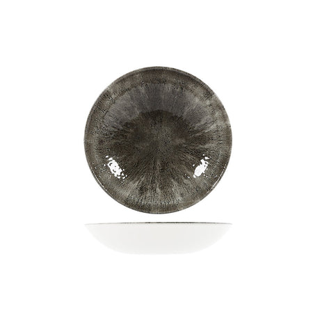 Studio Prints Stone Round Coupe Bowl - Stone Round Coupe Bowl - 182mm, 426ml, Studio Print, Quartz Black