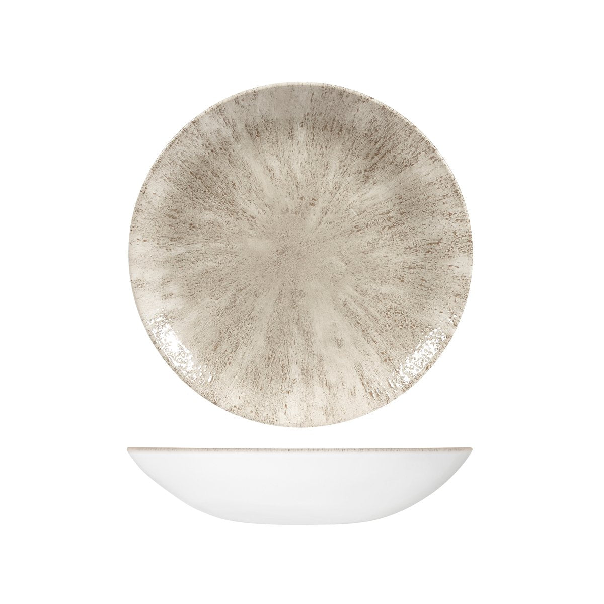 Studio Prints Stone Round Coupe Bowl - Stone Round Coupe Bowl - 248mm, 1136ml, Studio Print, Agate Grey
