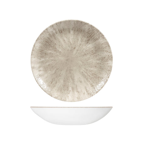 Studio Prints Stone Round Coupe Bowl - Stone Round Coupe Bowl - 248mm, 1136ml, Studio Print, Agate Grey