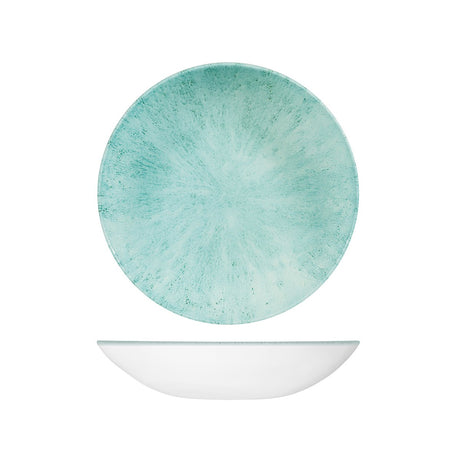 Studio Prints Stone Round Coupe Bowl - Stone Round Coupe Bowl - 248mm, 1136ml, Studio Print, Aquamarine