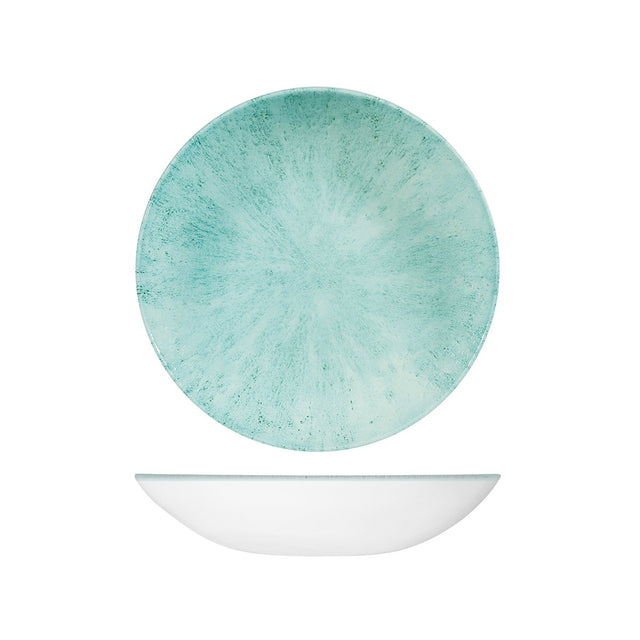 Studio Prints Stone Round Coupe Bowl - Stone Round Coupe Bowl - 248mm, 1136ml, Studio Print, Aquamarine