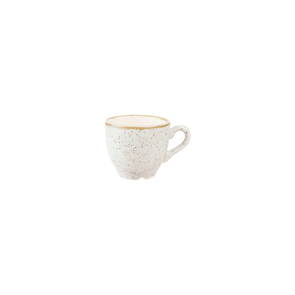 Espresso cup - 100mL, Barley White, Stonecast from Churchill. made out of Porcelain and sold in boxes of 6. Hospitality quality at wholesale price with The Flying Fork!