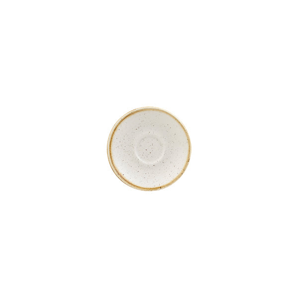 Espresso Saucer - 118mm, Barley White, Stonecast from Churchill. made out of Porcelain and sold in boxes of 6. Hospitality quality at wholesale price with The Flying Fork!