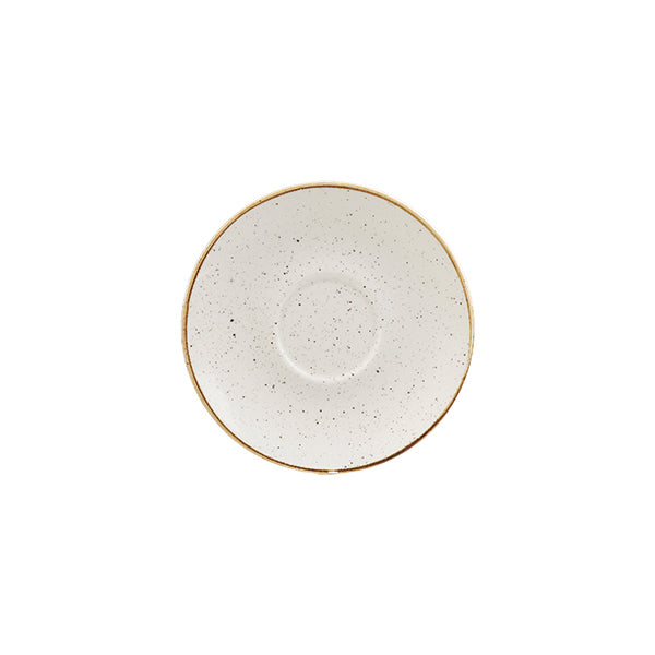 Cappuccino Saucer - 156mm, Barley White, Stonecast from Churchill. made out of Porcelain and sold in boxes of 6. Hospitality quality at wholesale price with The Flying Fork!