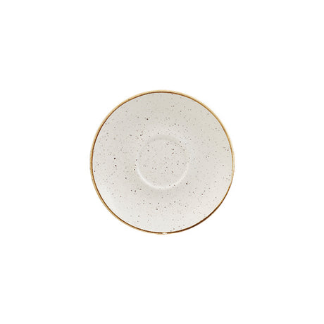 Cappuccino Saucer - 156mm, Barley White, Stonecast from Churchill. made out of Porcelain and sold in boxes of 6. Hospitality quality at wholesale price with The Flying Fork!