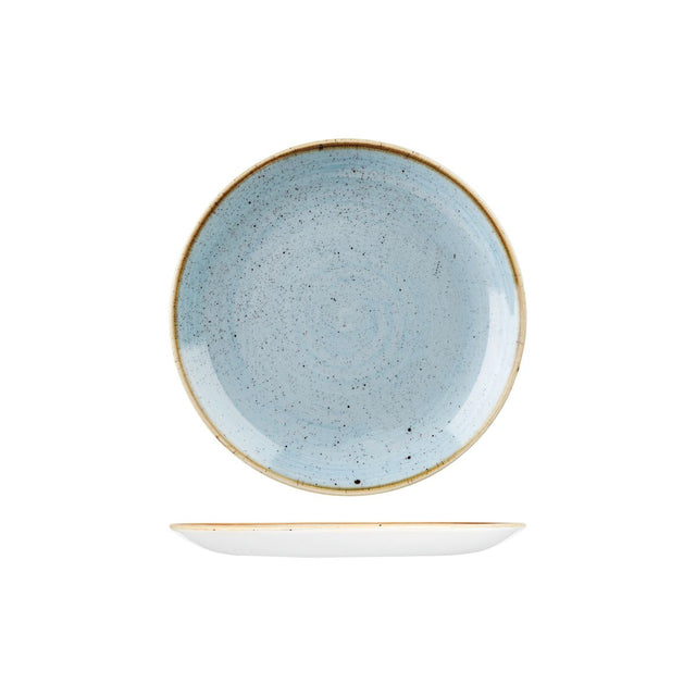 Round Plate - 217mm, Duck Egg, Stonecast from Churchill. Vitrified, made out of Porcelain and sold in boxes of 6. Hospitality quality at wholesale price with The Flying Fork!
