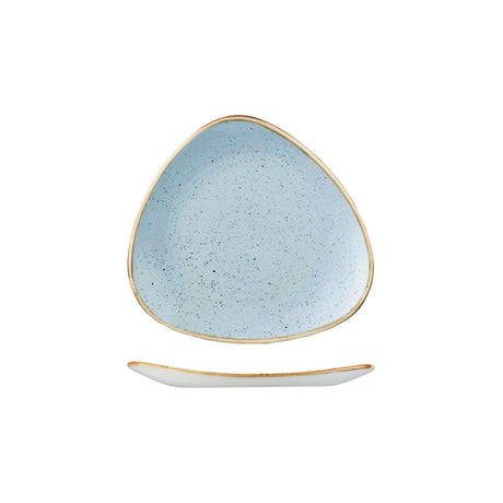 Triangular Plate - 192mm, Duck Egg, Stonecast from Churchill. Vitrified, made out of Porcelain and sold in boxes of 6. Hospitality quality at wholesale price with The Flying Fork!