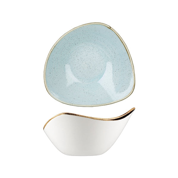 Triangular Bowl - 153mm, Duck Egg, Stonecast from Churchill. made out of Porcelain and sold in boxes of 6. Hospitality quality at wholesale price with The Flying Fork!