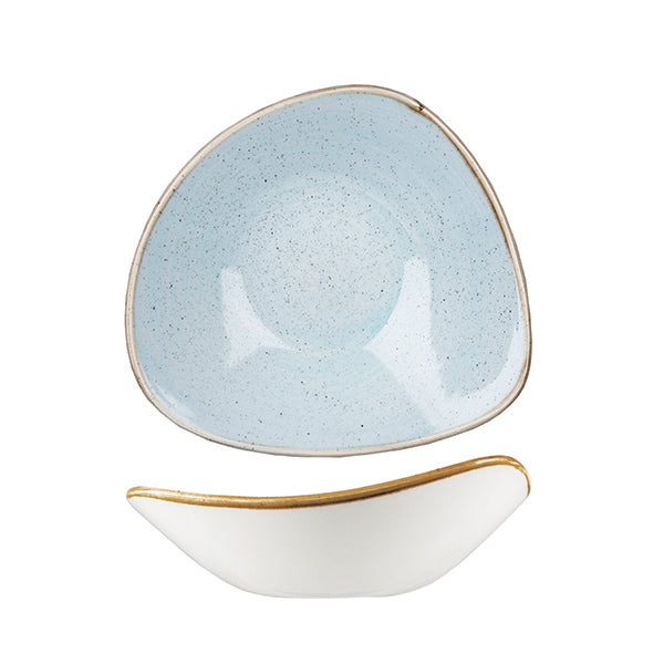 Triangular Bowl - 230mm, Duck Egg, Stonecast from Churchill. Vitrified, made out of Porcelain and sold in boxes of 6. Hospitality quality at wholesale price with The Flying Fork!