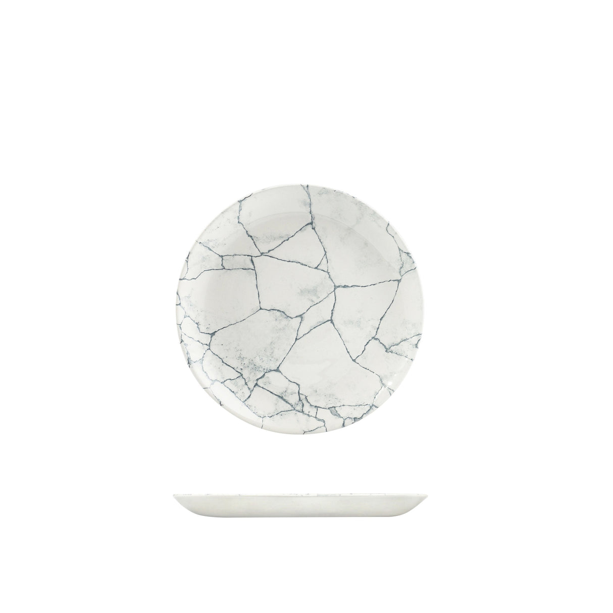Coupe Plate - 217Mm, Kintsugi Pearl Grey from Churchill. Patterned, made out of Plates and sold in boxes of 12. Hospitality quality at wholesale price with The Flying Fork!