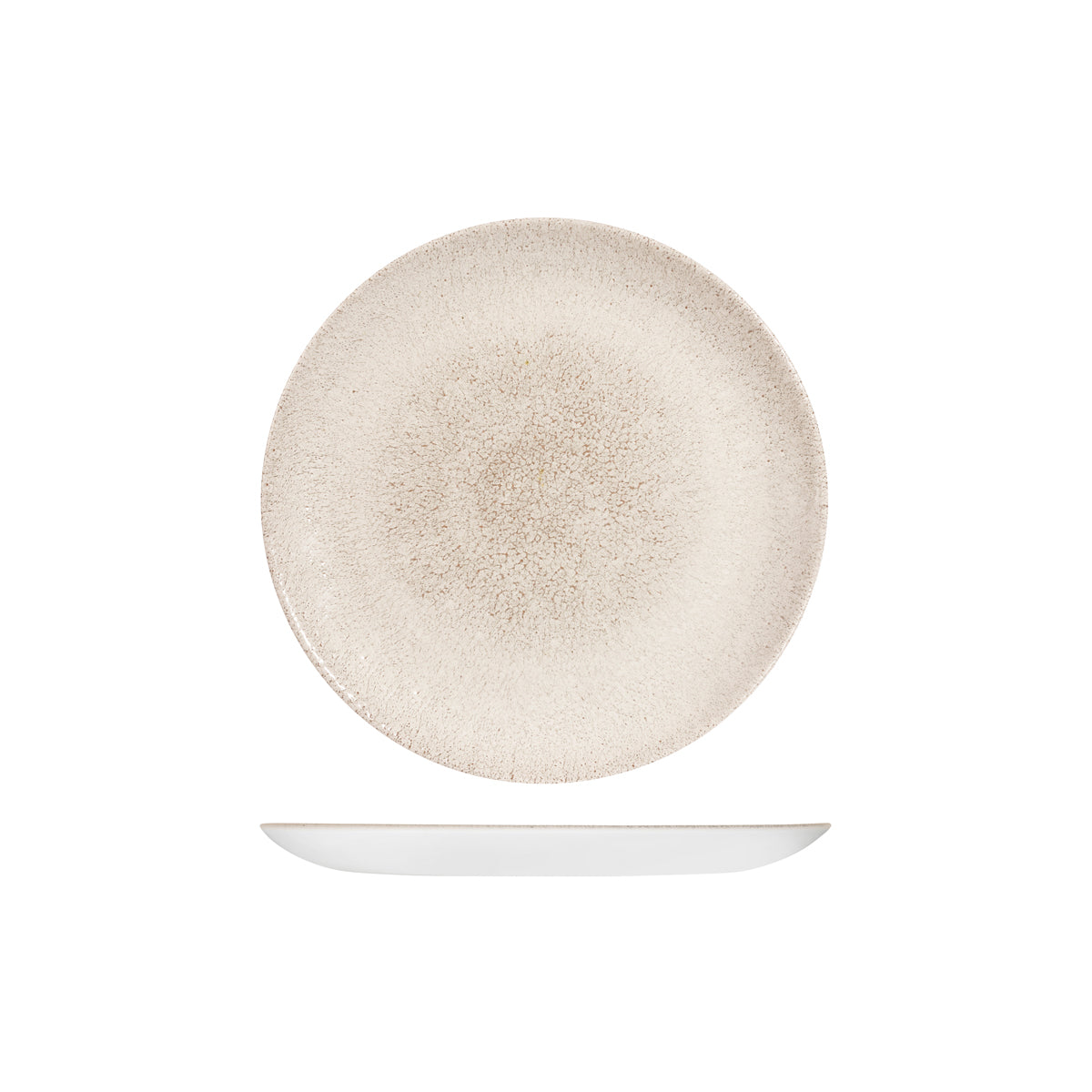 Round Plate - Coupe, 217mm, Raku, Agate Grey from Churchill. Textured, made out of Porcelain and sold in boxes of 6. Hospitality quality at wholesale price with The Flying Fork!