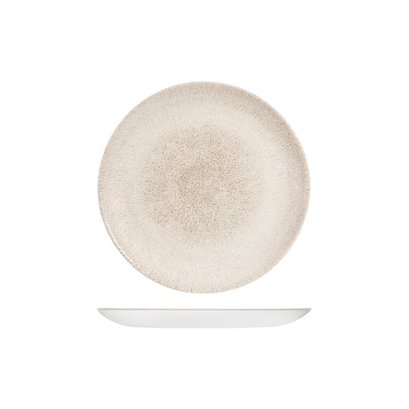 Round Plate - Coupe, 217mm, Raku, Agate Grey from Churchill. Textured, made out of Porcelain and sold in boxes of 6. Hospitality quality at wholesale price with The Flying Fork!