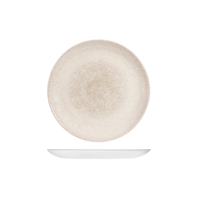 Round Plate - Coupe, 217mm, Raku, Agate Grey from Churchill. Textured, made out of Porcelain and sold in boxes of 6. Hospitality quality at wholesale price with The Flying Fork!