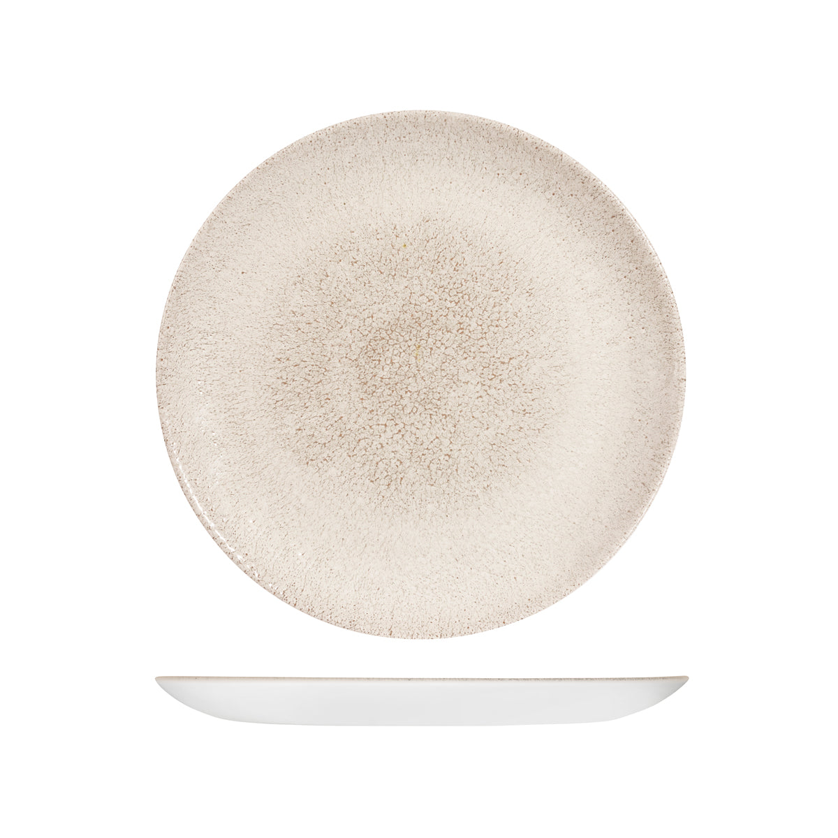 Round Plate - Coupe, 260mm, Raku, Agate Grey from Churchill. Textured, made out of Porcelain and sold in boxes of 6. Hospitality quality at wholesale price with The Flying Fork!
