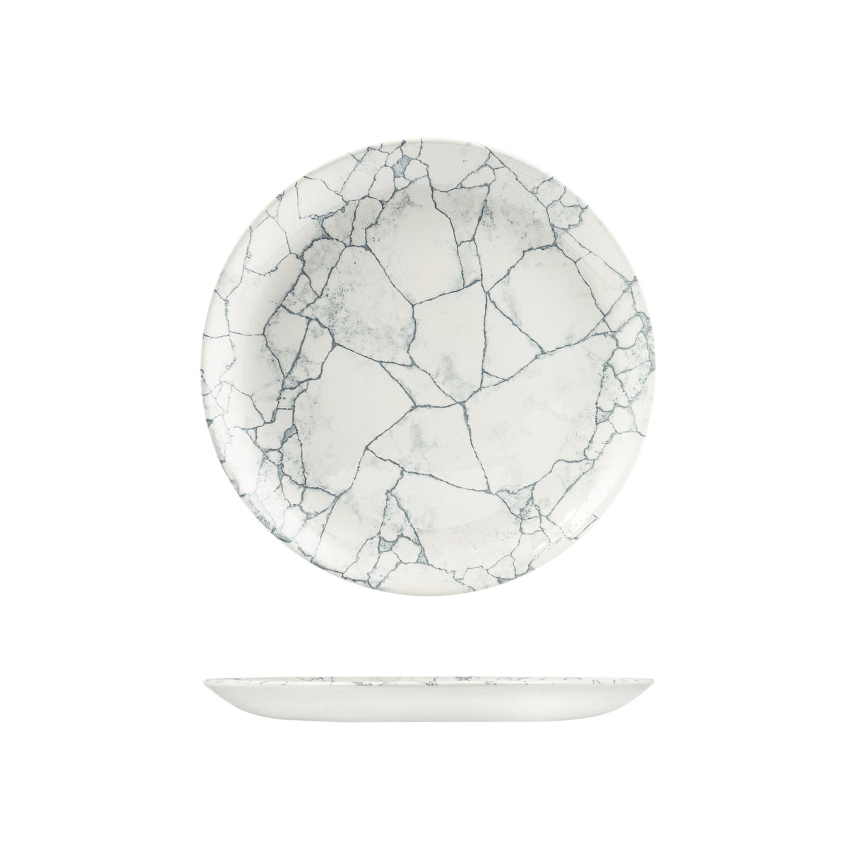 Coupe Plate - 288Mm, Kintsugi Pearl Grey from Churchill. Patterned, made out of Plates and sold in boxes of 12. Hospitality quality at wholesale price with The Flying Fork!