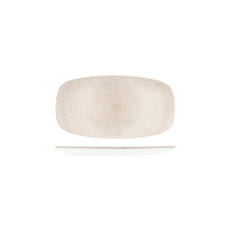 Oblong Plate - 298x153mm, Raku, Agate Grey from Churchill. Textured, made out of Porcelain and sold in boxes of 6. Hospitality quality at wholesale price with The Flying Fork!