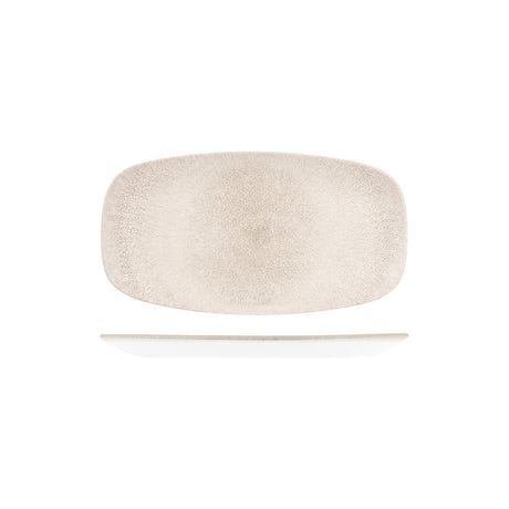 Oblong Plate - 355x189mm, Raku, Agate Grey from Churchill. Textured, made out of Porcelain and sold in boxes of 6. Hospitality quality at wholesale price with The Flying Fork!