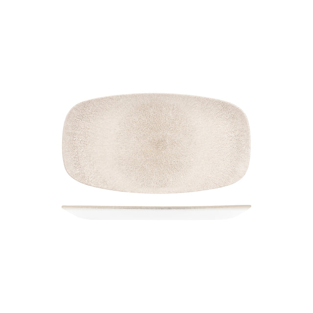 Oblong Plate - 355x189mm, Raku, Agate Grey from Churchill. Textured, made out of Porcelain and sold in boxes of 6. Hospitality quality at wholesale price with The Flying Fork!