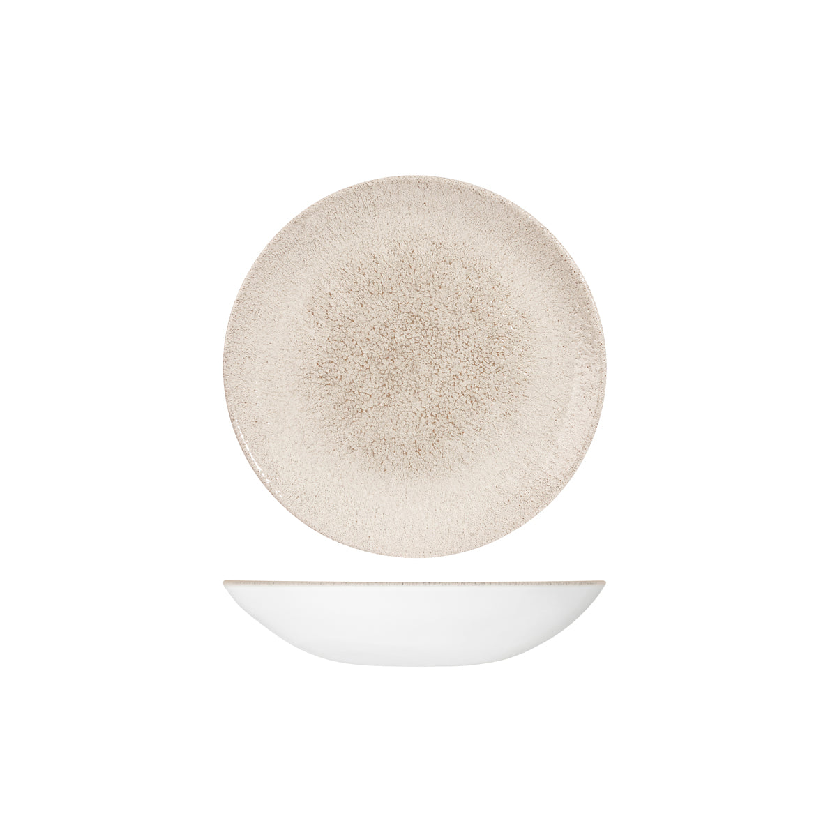 Bowl - Coupe, 426ml, Raku, Agate Grey from Churchill. Textured, made out of Porcelain and sold in boxes of 6. Hospitality quality at wholesale price with The Flying Fork!