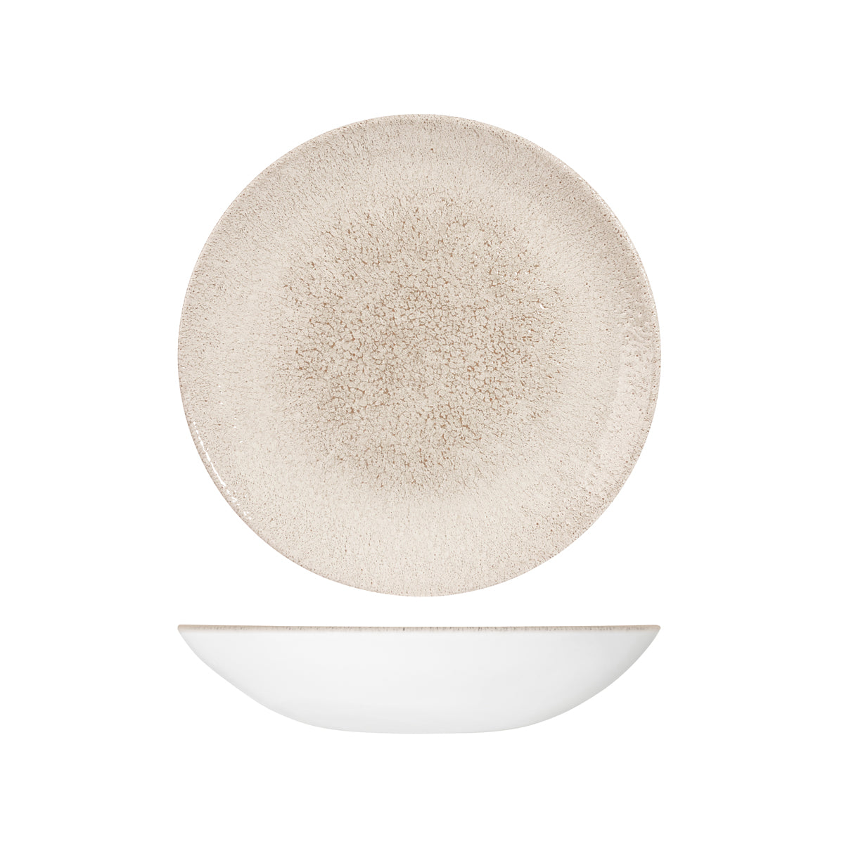 Bowl - Coupe, 1136ml, Raku, Agate Grey from Churchill. Textured, made out of Porcelain and sold in boxes of 6. Hospitality quality at wholesale price with The Flying Fork!