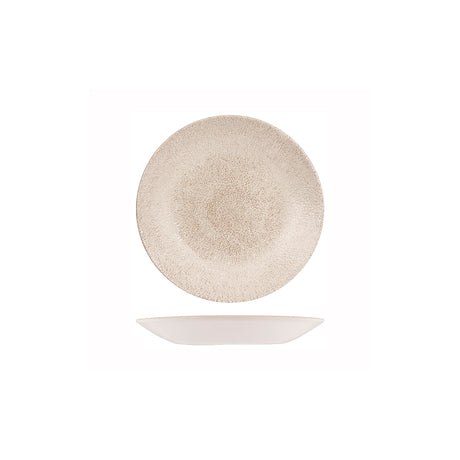 Deep Plate - Coupe, 225mm, Raku, Agate Grey from Churchill. Textured, made out of Porcelain and sold in boxes of 6. Hospitality quality at wholesale price with The Flying Fork!