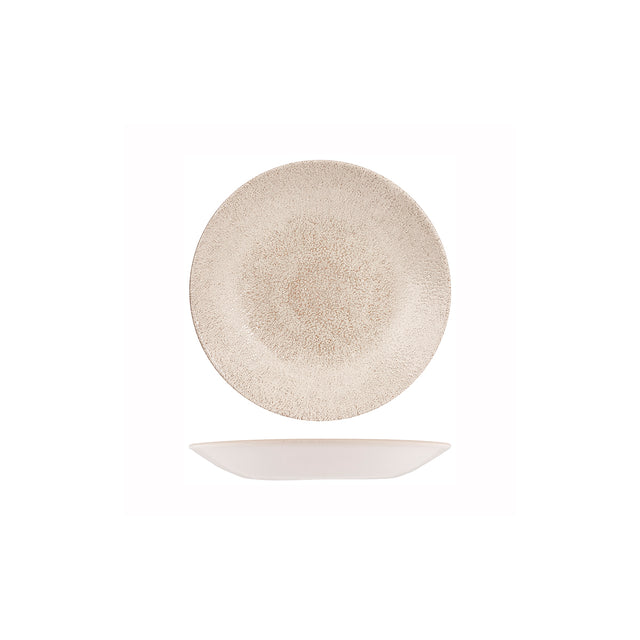 Deep Plate - Coupe, 225mm, Raku, Agate Grey from Churchill. Textured, made out of Porcelain and sold in boxes of 6. Hospitality quality at wholesale price with The Flying Fork!