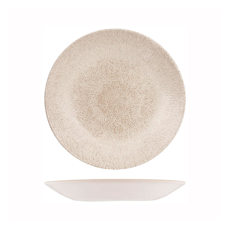 Deep Plate - Coupe, 255mm, Raku, Agate Grey from Churchill. Textured, made out of Porcelain and sold in boxes of 6. Hospitality quality at wholesale price with The Flying Fork!