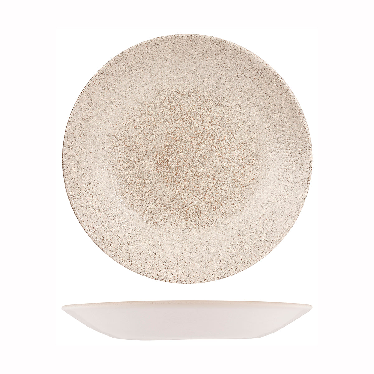 Deep Plate - Coupe, 281mm, Raku, Agate Grey from Churchill. Textured, made out of Porcelain and sold in boxes of 6. Hospitality quality at wholesale price with The Flying Fork!