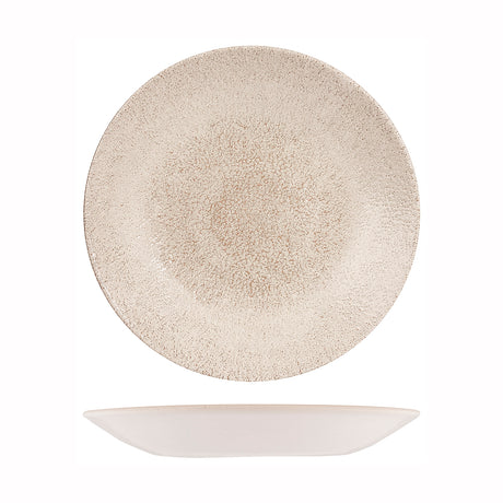 Deep Plate - Coupe, 281mm, Raku, Agate Grey from Churchill. Textured, made out of Porcelain and sold in boxes of 6. Hospitality quality at wholesale price with The Flying Fork!