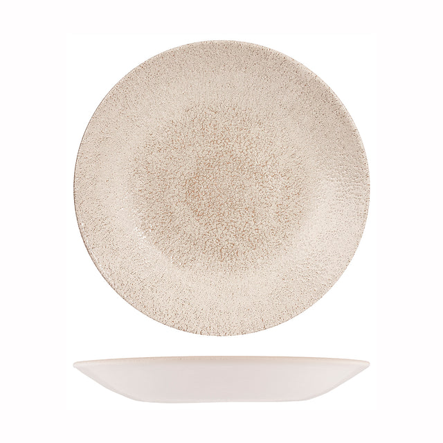 Deep Plate - Coupe, 281mm, Raku, Agate Grey from Churchill. Textured, made out of Porcelain and sold in boxes of 6. Hospitality quality at wholesale price with The Flying Fork!
