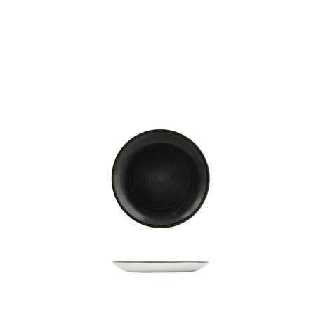 Coupe Plate - 165Mm, Stonecast Raw Black from Churchill. Patterned, made out of Plates and sold in boxes of 12. Hospitality quality at wholesale price with The Flying Fork!