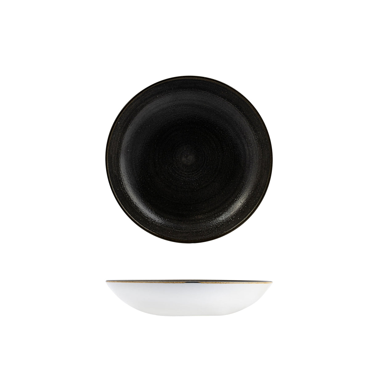 Coupe Bowl - 248Mm, Stonecast Raw Black from Churchill. Patterned, made out of Bowls and sold in boxes of 12. Hospitality quality at wholesale price with The Flying Fork!