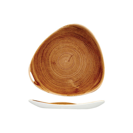 Triangular Plate - 229mm, Patina Copper from Churchill. Vitrified, made out of Porcelain and sold in boxes of 12. Hospitality quality at wholesale price with The Flying Fork!