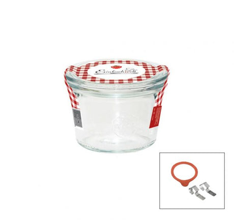 Complete Glass Jars w-Lid-Seal (080) - 80mL, 60x55mm from Weck. made out of Glass and sold in boxes of 24. Hospitality quality at wholesale price with The Flying Fork!