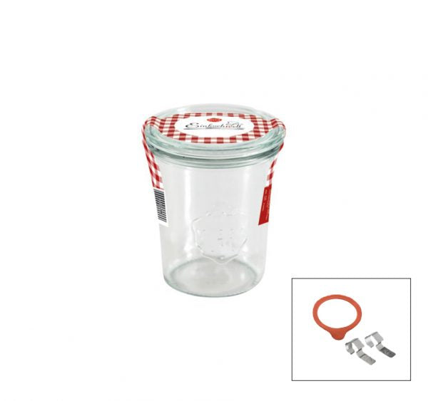 Complete Glass Jars w-Lid-Seal (760) - 160mL, 60x80mm from Weck. made out of Glass and sold in boxes of 12. Hospitality quality at wholesale price with The Flying Fork!