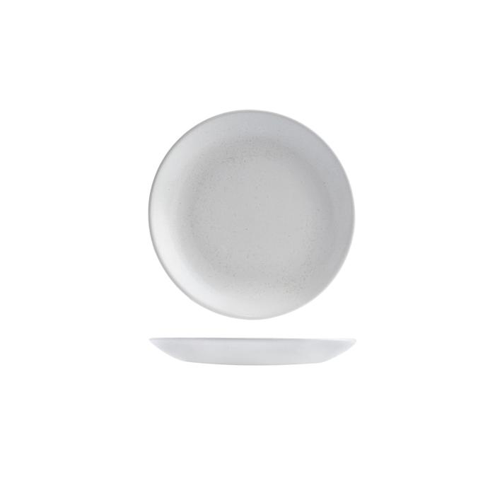Round Coupe Plate - 165Mm, Vellum White from Churchill. Patterned, made out of Porcelain and sold in boxes of 12. Hospitality quality at wholesale price with The Flying Fork!