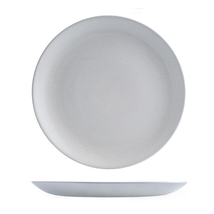 Round Coupe Plate - 288Mm, Vellum White from Churchill. Patterned, made out of Porcelain and sold in boxes of 12. Hospitality quality at wholesale price with The Flying Fork!