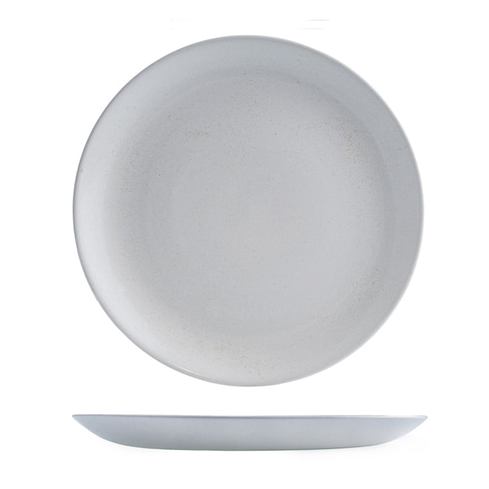 Round Coupe Plate - 260Mm, Vellum White from Churchill. Patterned, made out of Porcelain and sold in boxes of 12. Hospitality quality at wholesale price with The Flying Fork!