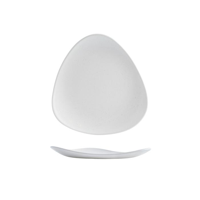 Triangular Plate - 192Mm, Vellum White from Churchill. Patterned, made out of Porcelain and sold in boxes of 12. Hospitality quality at wholesale price with The Flying Fork!