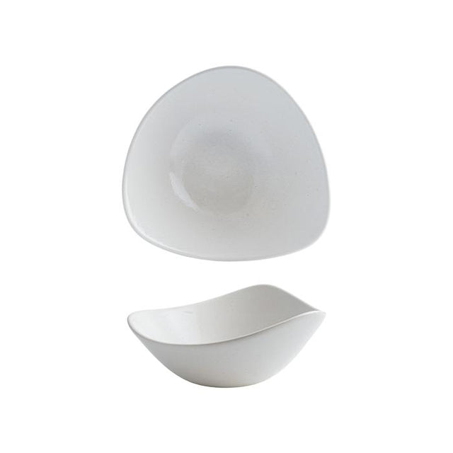 Triangular Bowl - 185Mm, 370Ml, Vellum White from Churchill. Patterned, made out of Porcelain and sold in boxes of 12. Hospitality quality at wholesale price with The Flying Fork!